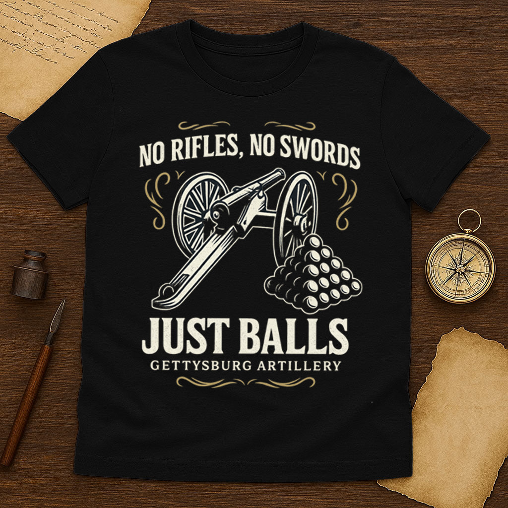 No Rifles No Swords T-Shirt Mockup Black