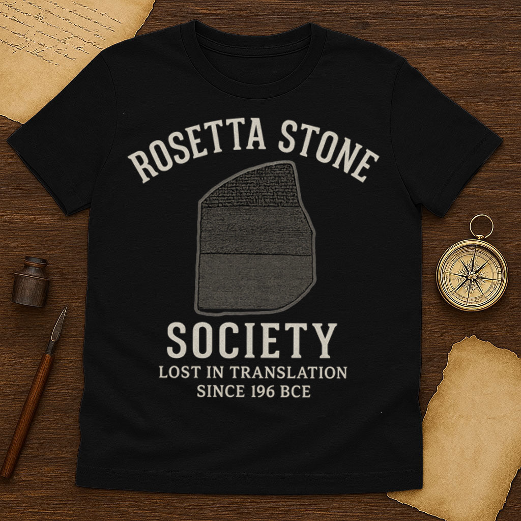 Rosetta Stone Society T-Shirt Mockup Black
