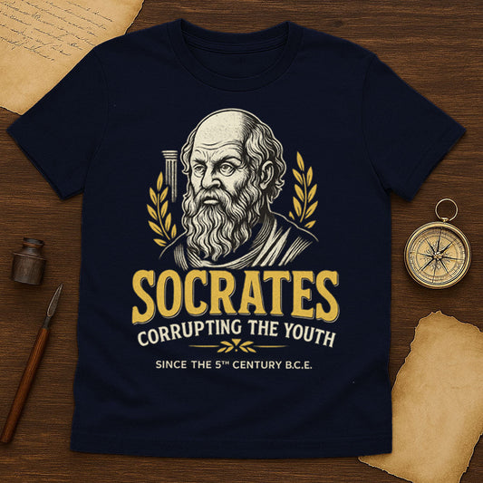 Socrates Corrupting The Youth T-Shirt Mockup Navy