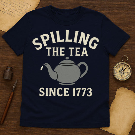 Spilling The Tea T-Shirt Mockup Navy