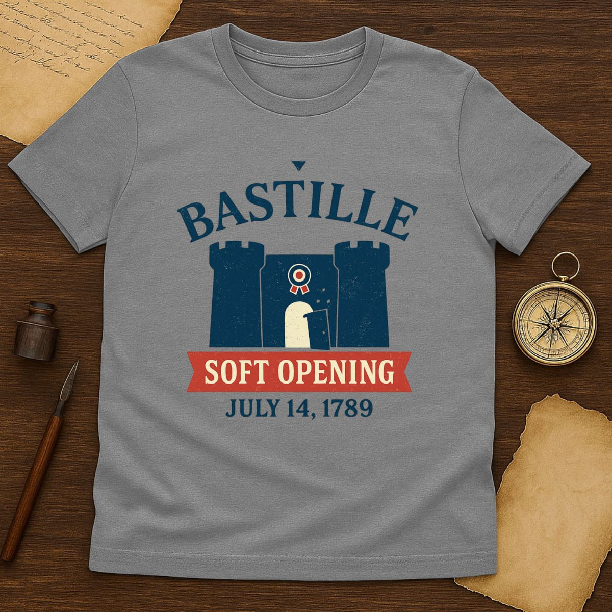 Bastille 'Soft Opening July 14, 1789' Historical T-Shirt