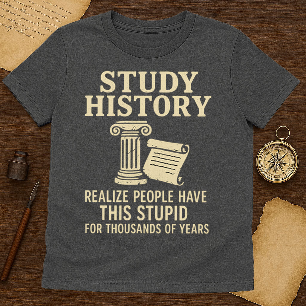 Study History T-Shirt Mockup Dark Heather