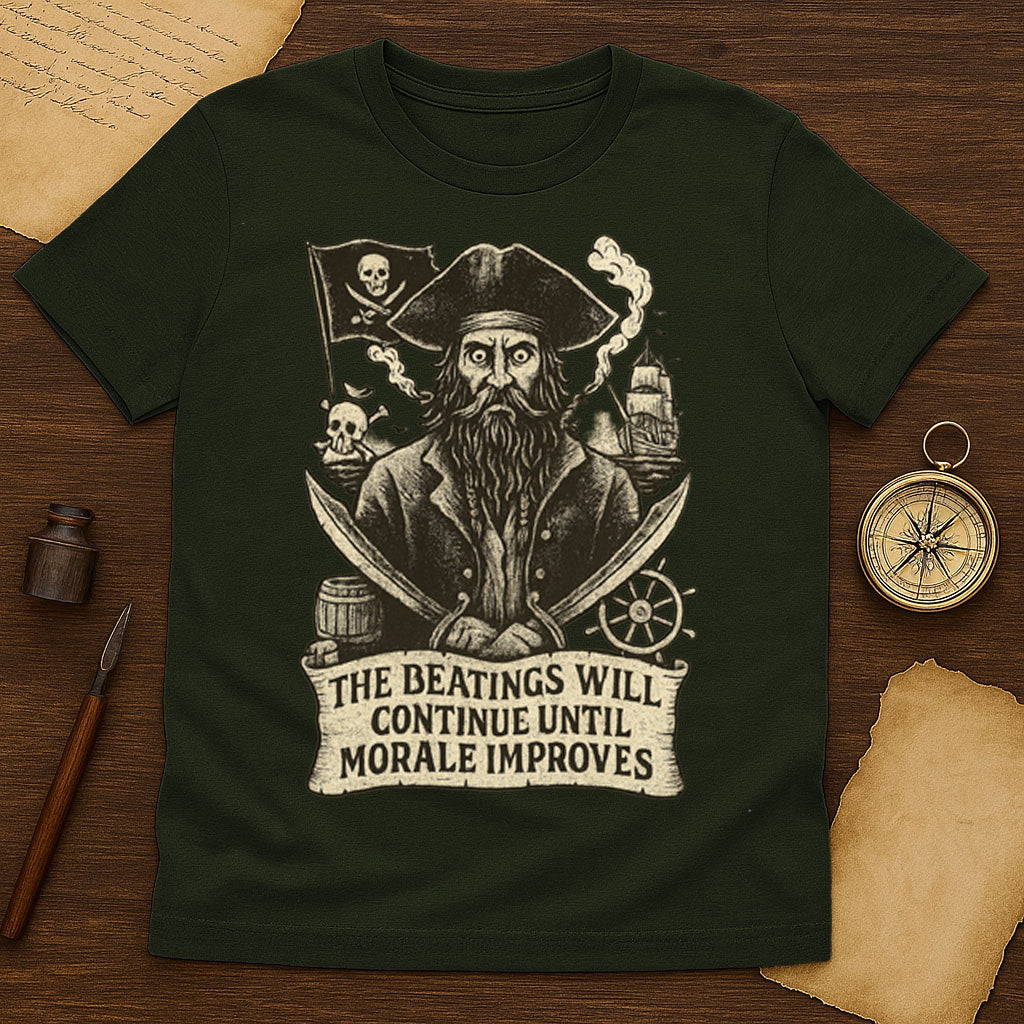 The Beatings Will Continue T-Shirt Mockup White