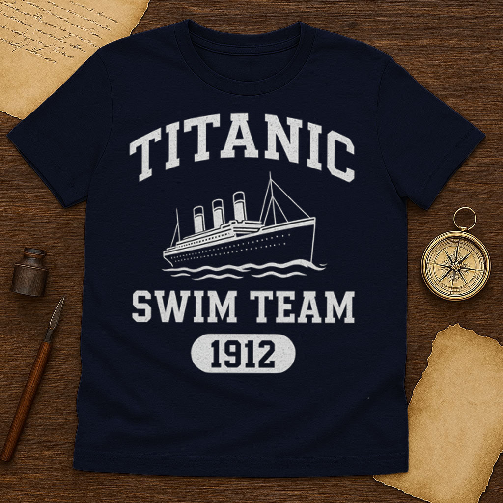 Titanic Swim Team T-Shirt Mockup Navy
