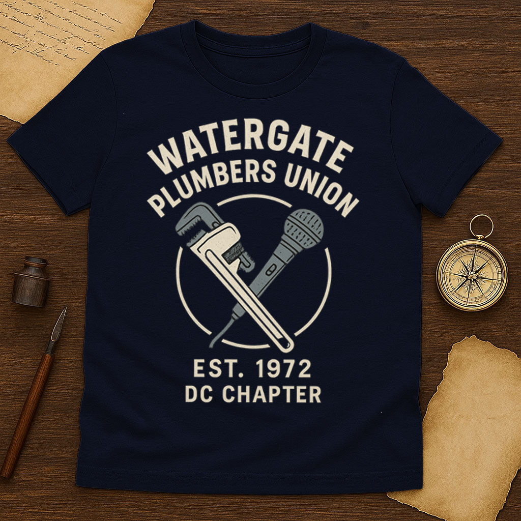 Watergate Plumbers Union T-Shirt Mockup Navy