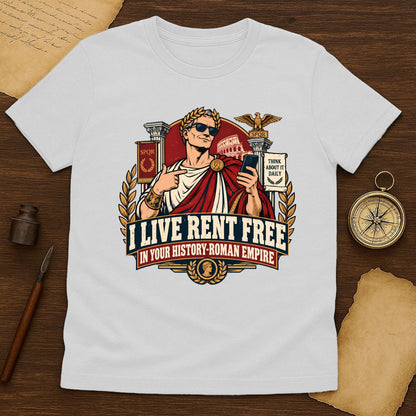 Funny Roman Empire Meme T-Shirt for History Lovers - Rent Free in Your History
