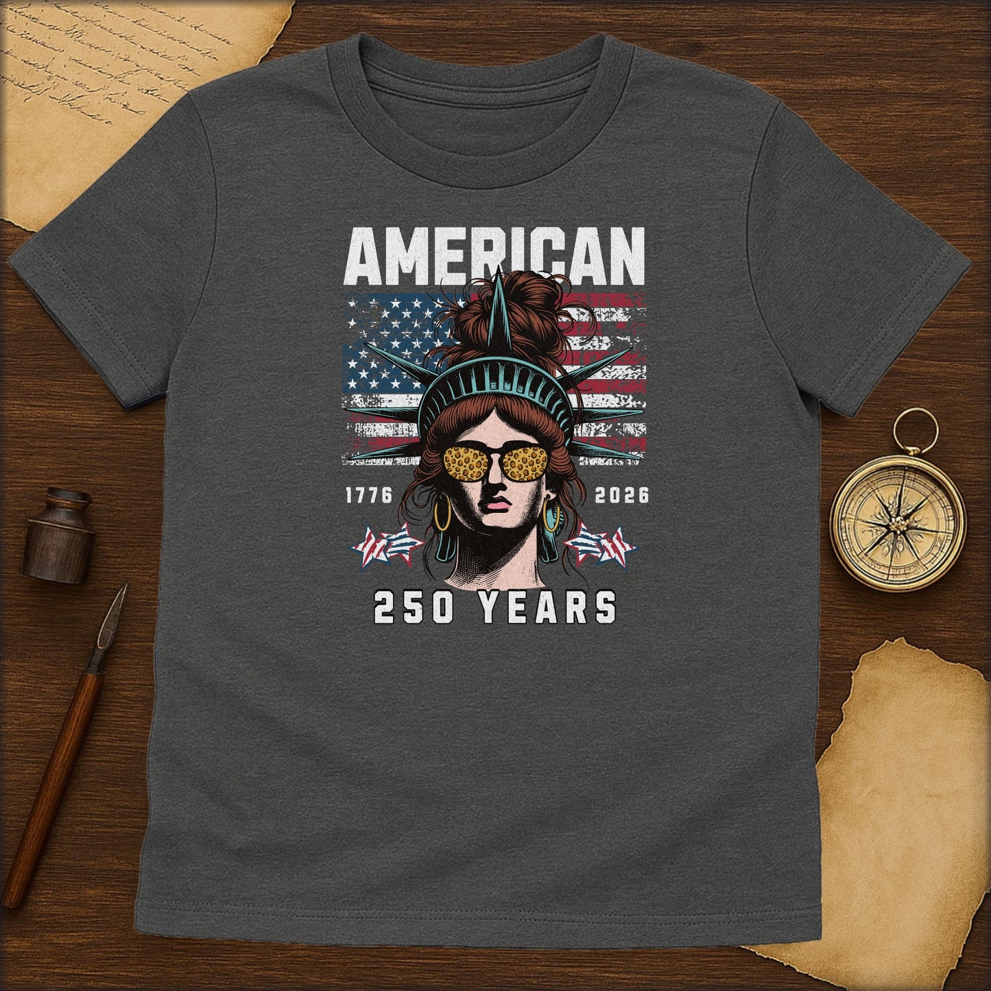 American 250 Years T-Shirt — Statue of Liberty Patriotic USA Anniversary Tee - History Shirt Club