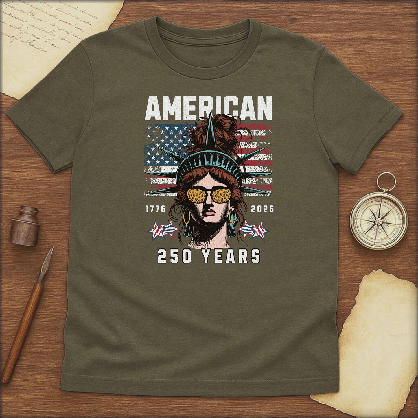 American 250 Years T-Shirt — Statue of Liberty Patriotic USA Anniversary Tee - History Shirt Club