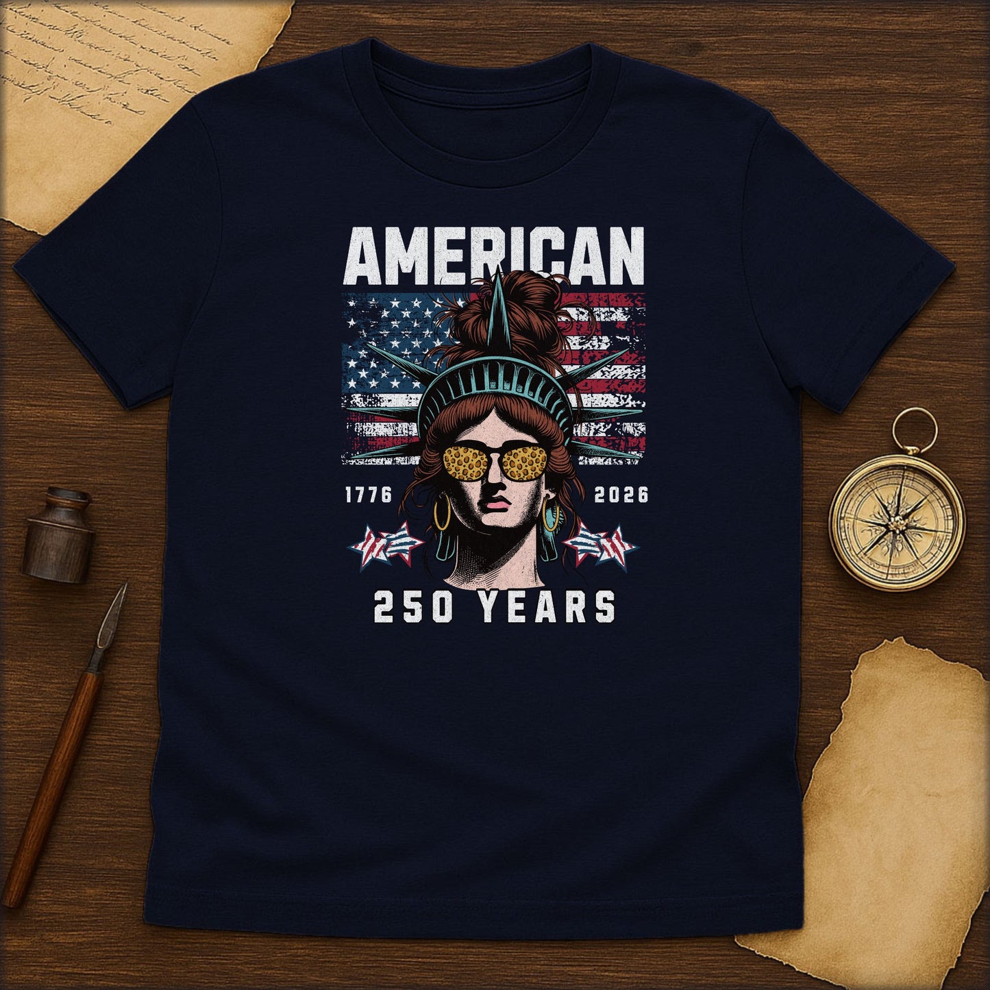 American 250 Years T-Shirt — Statue of Liberty Patriotic USA Anniversary Tee - History Shirt Club