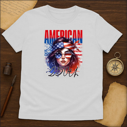 American Badass T-Shirt — Patriotic Woman Flag Graphic Tee - History Shirt Club