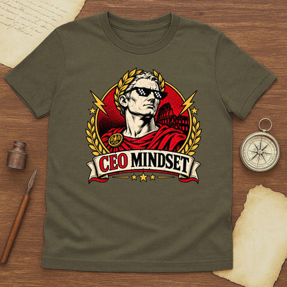 CEO Mindset Roman Emperor Tee: Julius Caesar Pixel Sunglasses Shirt for Hustlers - History Shirt Club