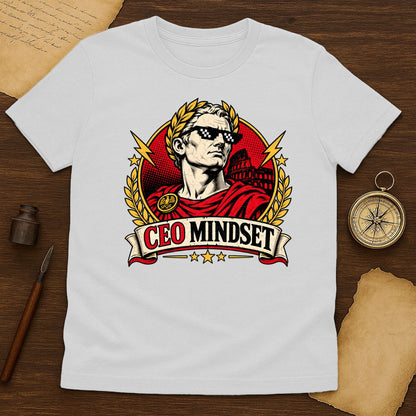 CEO Mindset Roman Emperor Tee: Julius Caesar Pixel Sunglasses Shirt for Hustlers - History Shirt Club