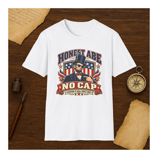 Honest Abe No Cap Shirt, Funny Abraham Lincoln Sunglasses Tee, Retro Patriotic 4th of July T-Shirt - History Shirt Club