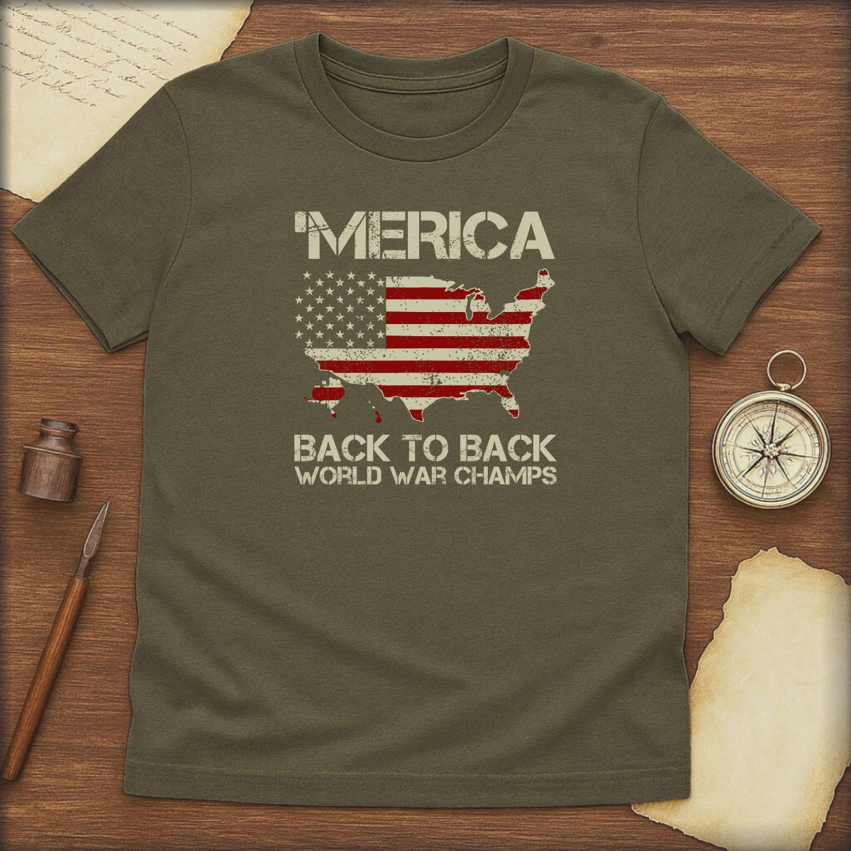 'Merica Back to Back World War Champs T-Shirt - History Shirt Club