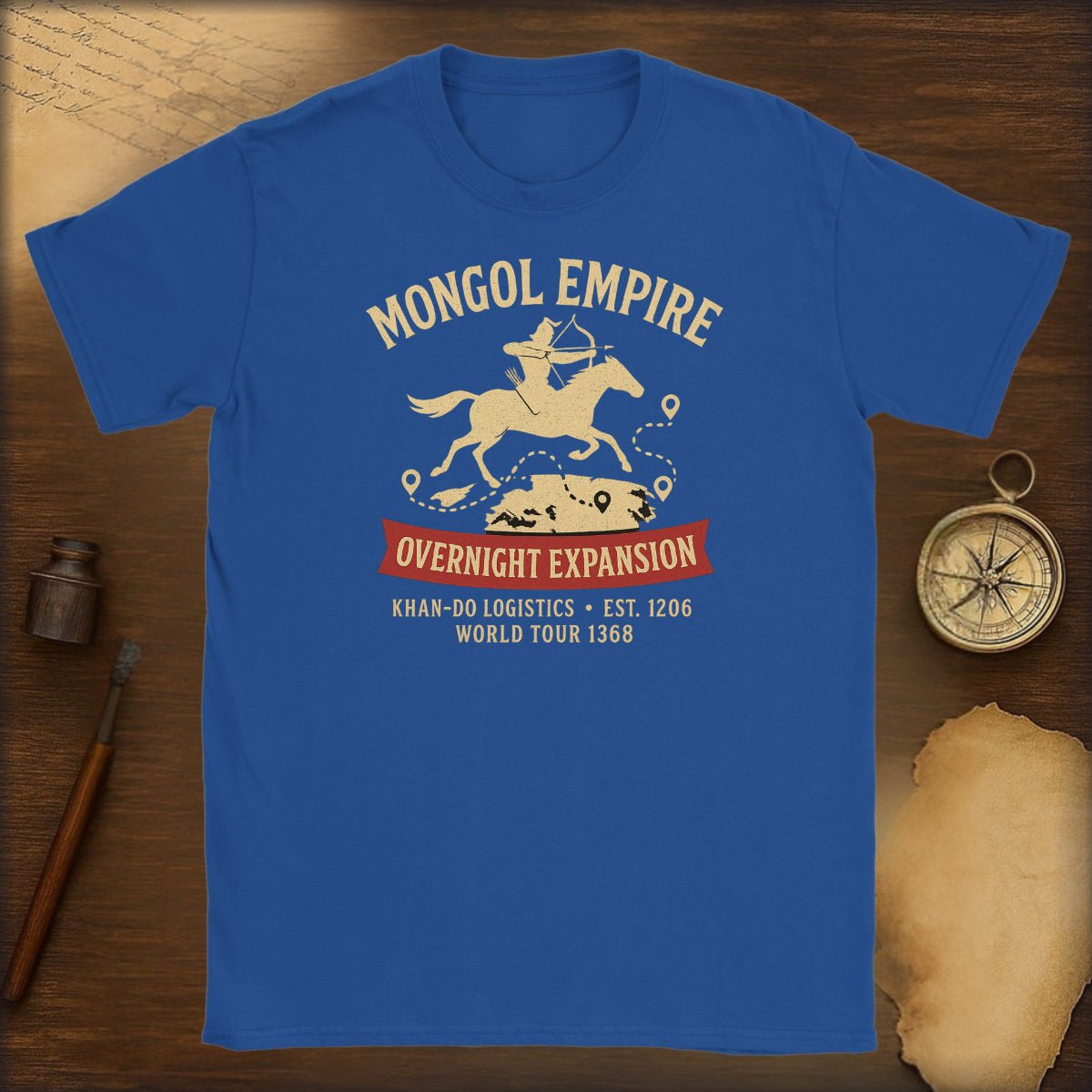 Mongol Empire 'Overnight Expansion' T-Shirt — Vintage Horseman History Tee - History Shirt Club